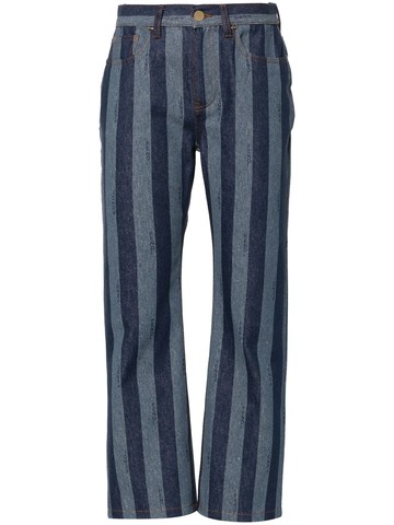 Pantaloni in denim pequin blu-40