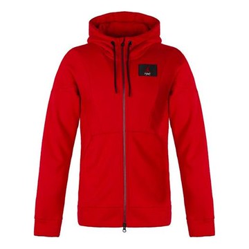 Air Jordan hooded Drawstring Zipper Jacket Red