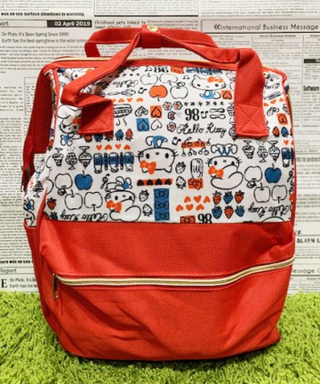 【震撼精品百貨】凱蒂貓_Hello Kitty~日本SANRIO三麗鷗 KITTY 後背包-牛奶紅#10004