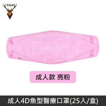 【台灣淨新】 4D魚型 韓版KF94 醫療口罩 醫療用口罩 台灣製 25入 - 亮粉