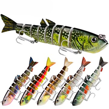 【TTFF】新品8節路亞餌多節魚13cm 22g塑膠假餌多段硬餌海釣魚餌漁具批發