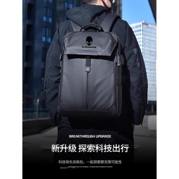 【新品】外星人大容量機車背包防水耐磨電腦包商務出行包帶USB接口休閑運動雙肩背包