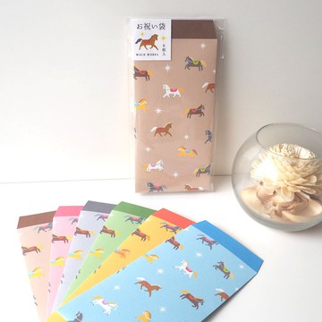 生肖馬系列萬用紅包袋 奔騰駿馬禮金袋 六色入 日本製