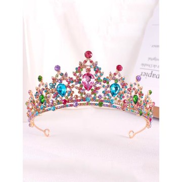 兒童大氣皇冠女童王冠項鏈發夾頭飾公主發箍小女孩寶石發卡發飾品