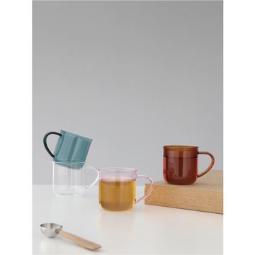 丹麥VIVA玻璃茶杯耐熱茶具水杯防裂透明彩色玻璃杯辦公室400ml