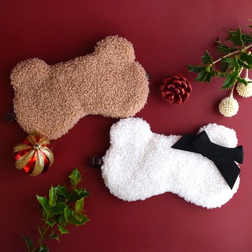 【優惠2件套】毛茸茸小熊眼罩|有附收納袋|可調長度|免費禮品包裝