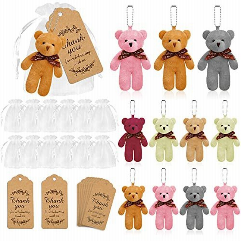 36ピース ミニクマのおもちゃセット 小さなぬいぐるみクマのキーホルダー付き 小さなクマの人形 サンキュータグとホワイトオーガンザバッグ クマのパーテ 通販 Lineポイント最大0 5 Get Lineショッピング