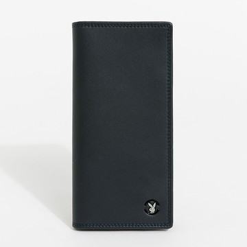 PLAYBOY - 翻蓋長夾  Prestigious系列 - 深藍色