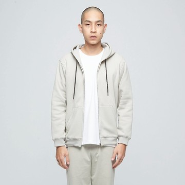 連帽口袋外套(中性)-灰毛柳