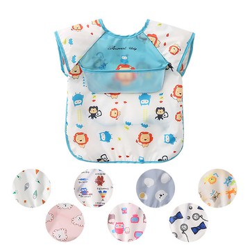 嬰兒口水巾 寶寶無袖防水圍兜開口接飯飯兜  雪倫小舖