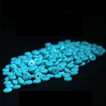 9A級湖北天然原礦綠松石隔片隔珠散珠文玩金剛菩提手串diy配飾