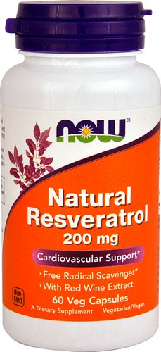 NOW Foods Natural Resveratrol 200 mg - 60 Veg Capsules