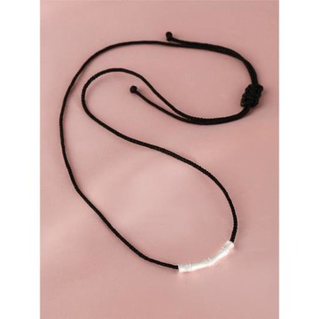 艷炟999足銀黑繩節節高升竹節項鏈2025新款爆款新中式吊墜鎖骨鏈