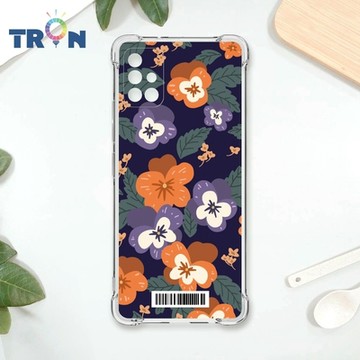 TRON 三星 A71 5G 平塗手繪花朵E款 四角防摔載具殼 軟殼 手機殼