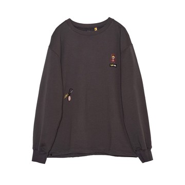 5th STREET｜男裝｜包裝盒印花長袖T恤｜黑灰色