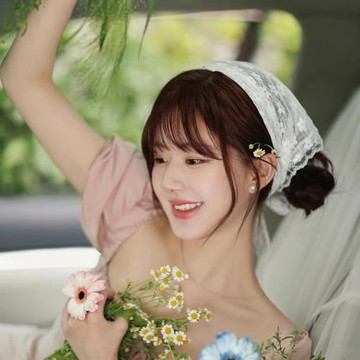 【趙露思同款】蕾絲花朵頭巾女三角巾包頭2024新款絲巾出游高級感