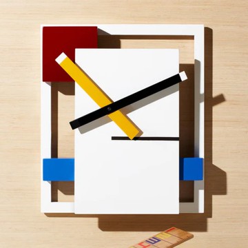 美國 MoMA 荷蘭風格派掛鐘 De Stijl Clock 創意藝術設計時鐘禮物