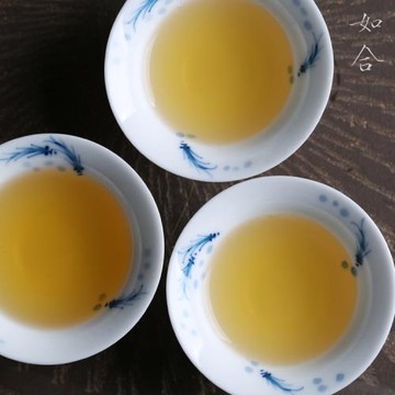薄口斗笠功夫陶瓷茶杯手工不燙手手繪游魚山水陶瓷白色高溫釉下彩