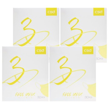 CSD 中衛 成人3D立體口罩  海芋黃  30片  4盒