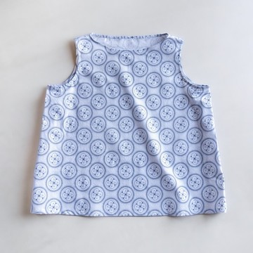 Shweshwe 布料 船型領上衣 Shweshwe White