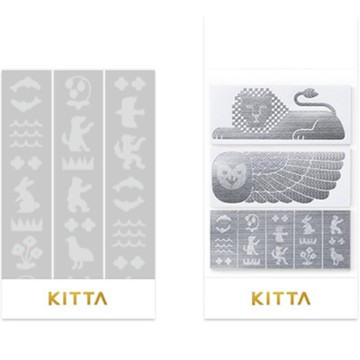 【KING JIM】KITTA隨身攜帶和紙膠帶 燙金郵票貼紙-壁畫