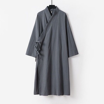 夏季薄款道袍上衣道士服寬松大碼棉麻漢服偏襟長袍系帶古風太極服 pb6271