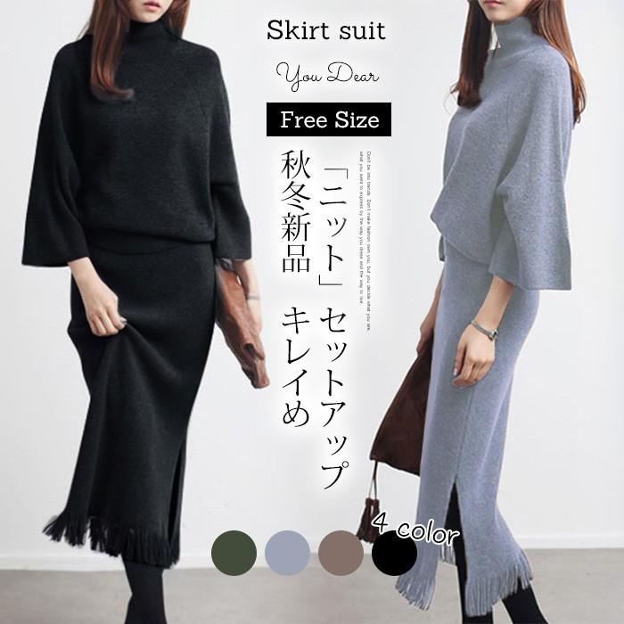 大きいサイズ ニットスカートセット
