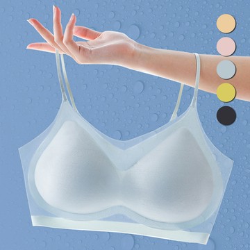 【CS22】超薄冰絲無痕無鋼圈細肩帶內衣M-4XL(2件/入)