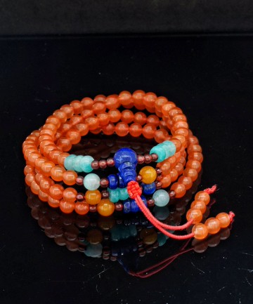 南紅瑪瑙櫻桃紅料 5.8mm 108粒 多圈手鍊 ( HKA9068 )