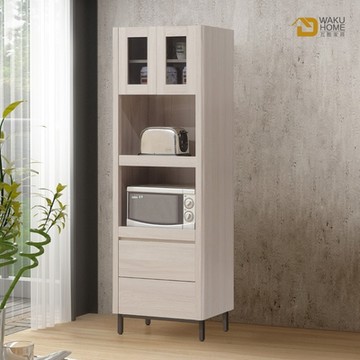WAKUHOME 瓦酷家具Miller清新簡約白榆木2尺電器櫃-寬60*深40*高180cm