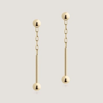 Strathberry - Music Bar Drop Earrings - 22 Carat Gold Gilded - Gold