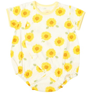 akachan honpo - 圓潤版型包屁衣-向日葵-黃色-日本製