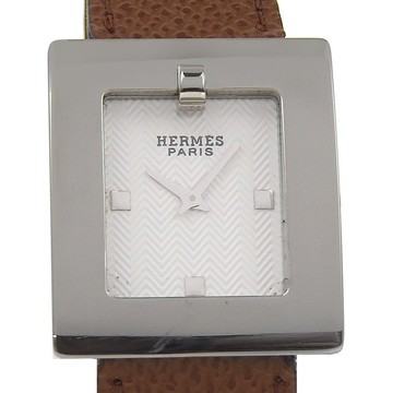【日本直送】愛馬仕 HERMES Belt Watch 腕錶 BE1.210 不鏽鋼x皮革 石英 指針式顯示 白色錶盤 女士款【二手】