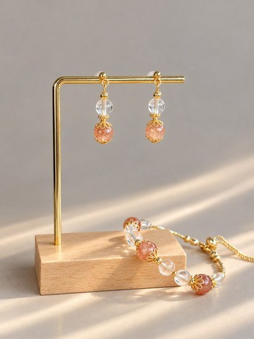九月・菊花|水晶飾品套組|金太陽・白水晶・巴西黃水晶|自信・光