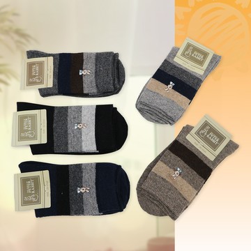 比得兔精繡羊毛男襪-節色-25~27cm-SK6263-2雙