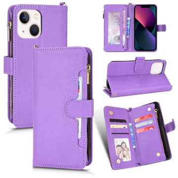 適用iPhone12多插卡位翻蓋手機殼蘋果12Promax拉鏈錢包保護皮套軟