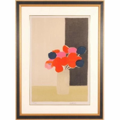 ベルナール ・ カトラン 「 花 」 リトグラフ ( 石版画 )＋ 画集
