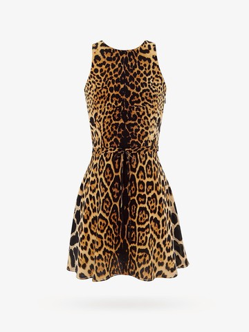 Silk dress with leopard print - SAINT LAURENT - gender_Woman