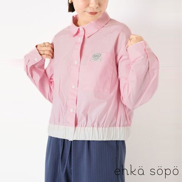 ehka sopo  美式口袋標籤設計短版襯衫