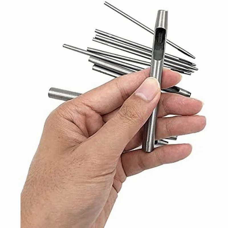 穴あけポンチ パンチ 穴あけポンチ ポンチ 14本 0.5mm 0.6mm 0.8mm 1mm 1.5mm 2mm 2.5mm 3mm 3.5mm  4mm 4.5mm 5mm 6mm 7mm レザークラフト道具、材料