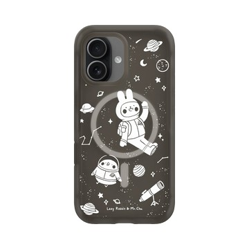iPhone 17 AirX 本質黑 - 懶散兔與啾先生 Lazy Rabbit and Mr.Chu - outerspace