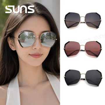 【SUNS】Polarized偏光太陽眼鏡 韓版潮流時尚大框復古墨鏡 顯小臉 輕量 防眩光 抗UV400 S159