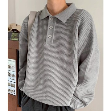 3色長袖POLO寬鬆針織毛衣 高磅 針織衫 長袖針織 男生毛衣 針織長袖 毛衣男 United Freak 98137