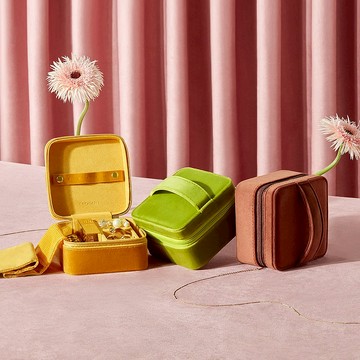 法蘭絨便攜珠寶首飾盒 | EXQOUSE匡禾 | 旅行外帶藝術秋冬收納袋