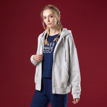 MADE.純棉細絨刺繡logo連帽外套(2色)