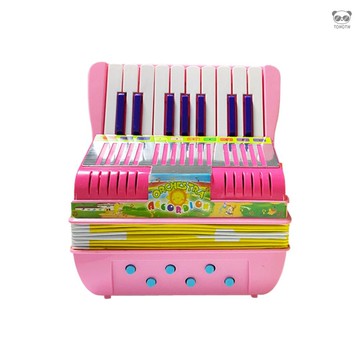 17鍵6貝斯兒童手風琴 舞臺演奏 學生初學練習樂器禮物 粉色 2003