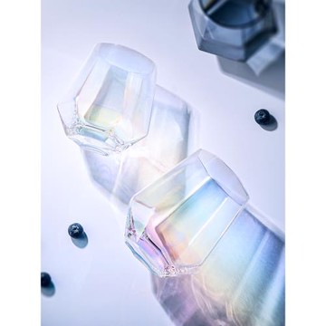 簡約透明ins風杯子家用創意個性套裝潮流六角金邊玻璃變色水杯女