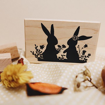 楓木印章-春天花園兔剪影 FT-4077