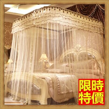 蚊帳方頂公主宮廷式睡簾-1.5m/1.8m蕾絲花邊落地伸縮式寢具用品8色71e14【獨家進口】【米蘭精品】