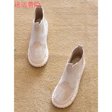 包郵2025新款外貿夏季平底短靴單靴短筒馬丁靴平跟及踝靴圓頭女靴